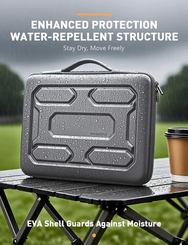 Alt view image 3 of 5 - DOMISO 15.6 inch Laptop Sleeve with Handle Shockproof Waterproof EVA Protective Case for 15.6" Yoga 720 IdeaPad 310 320 ThinkPad T570/Legion 5 Gen 6/HP Envy 15/15.6" Notebooks, Dark Grey