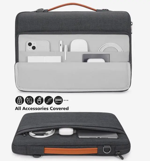 Alt view image 3 of 5 - KIZUNA Laptop Sleeve Case 17 Inch Computer Shoulder Bag for LG Gram 17/17.3" Lenovo ThinkBook Plus 17/Dell G7/17 IdeaPad 3i Gen7/ Legion 5/5i/IdeaPad L340/HP Gaming Pavilion 17,Grey