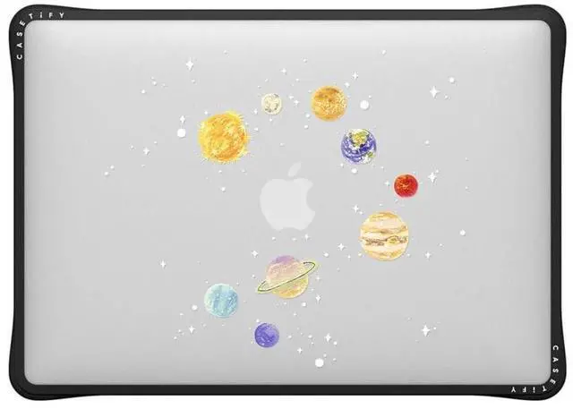 Main image of CASETiFY Impact MacBook Air 13" (M1/Intel) Case [Cushioned Impact Corners/Scratch-Resistant/Anti-Slip Grip] - Solar System - Clear Black