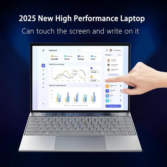 Alt view image 2 of 5 - 13.5-inch Portable Touchscreen Laptop, (16GB RAM, 512GB SSD), 3K (3000×2000) IPS, Pentium quad-core CPU up to 2.64 GHz,9000mAh battery,Mini HDMI interface,USB3.0 interface,dual-band WiFi,webcam