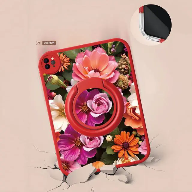 Alt view image 3 of 5 - Bcov Case for iPad (A16) 11th Gen 11-inch 2025,Beautiful Colorful Flowers 360 Rotating Stand Drop Protection Shockproof Protective Case Cover for iPad 10th Gen 10.9-inch 2022