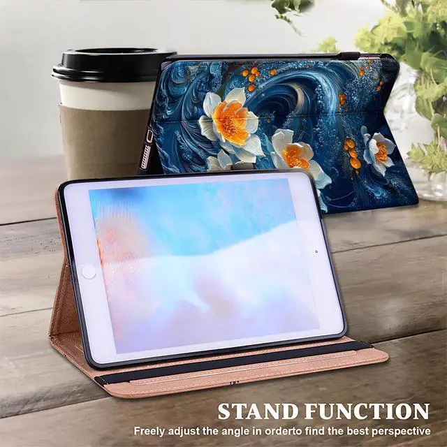 Alt view image 5 of 5 - KEFBWAO Case for Amazon Kindle Fire Max 11 Case 11"(13th Generation, 2023 Release), Stylus Holder Flip Wallet Leather Shockproof Cover, Surf Flower