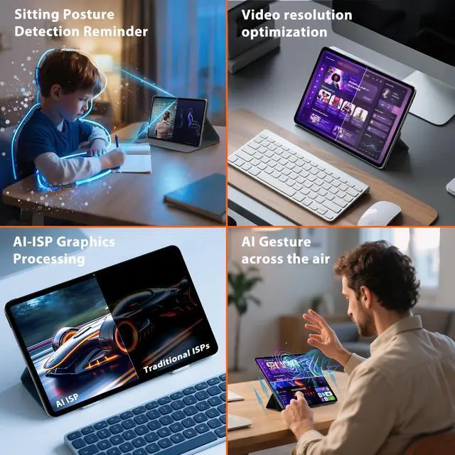 Alt view image 3 of 5 - Android 15 Tablet 12 inch, AI Tablet 2K Display, Tablets with Case & 20W PD Charger, 20GB RAM 128GB RAM 1TB Expand, 8000 mAh, Octa-Core A733 Up to 2.0GHZ, WiFi 6, BT5.0, Support GMS Widevine L1