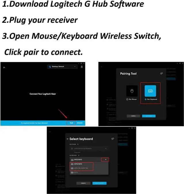 Alt view image 4 of 4 - TALTAW New USB Dongle Keyboard Receiver Adapter Replacement for G913 G915 Wireless Mechanical Gaming Keyboard Replacement for G815 G813 (G913)