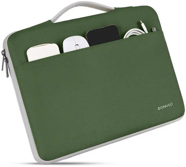 Alt view image 4 of 5 - DOMISO 17.3 inch Laptop Case Sleeve Protective Cover Compatible with 17.3 inch HP Pavilion Envy 17/Lenovo IdeaPad/Acer/ASUS/Dell/Alienware/LG Gram,Water Resistant Computer Bag,Avocado Green