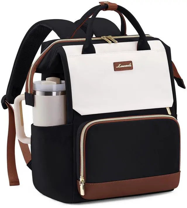 Main image of LOVEVOOK Laptop Backpack for Women with Giant Tumbler Holder Pocket, 17 inch Travel Work Backpack Purse for Nurse Teacher, Waterproof School Bag College Bookbag Cute Casual Daypack for Girls