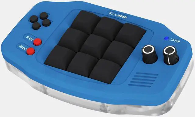 Main image of KEEBMONKEY Customizable Mini Digital Mechanical Keyboard with Programmable Rotary Knob, VIA Compatible with RGB(Blue)