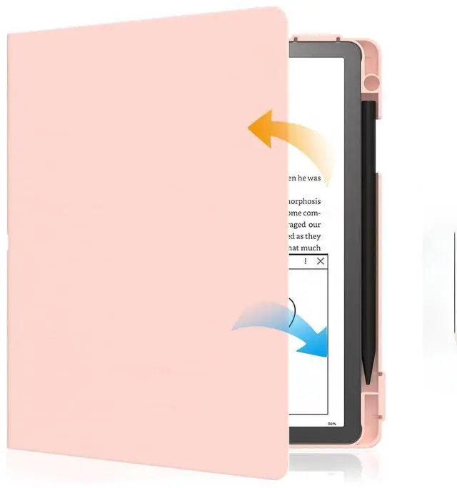 Main image of E NET-CASE Case for Kindle Scribe (2024/2022 Released) - Lightweight and Hard Back Shell Protective Book Folio Cover with Auto Sleep Wake for Kindle Scribe 10.2" 2024/2022 with Pen Holder (Pink)
