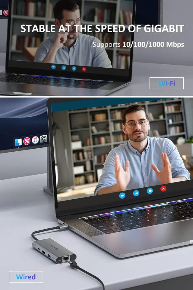 Alt view image 3 of 5 - UtechSmart USB C Hub, Multiport Adapter USB C to HDMI Dock Compatible for MacBook Pro/Air, Chromebook, Dell XPS, HP and Type C Devices