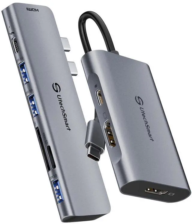 Main image of UtechSmart USB C Hub, Multiport Adapter USB C to HDMI Dock Compatible for MacBook Pro/Air, Chromebook, Dell XPS, HP and Type C Devices
