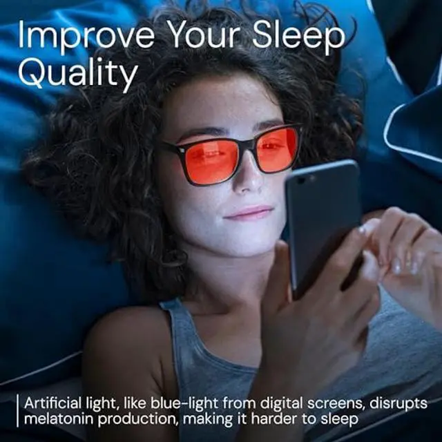 Alt view image 2 of 5 - DreamGaze up to 99.9% Blue Light Blocking Glasses for Better Sleep - Anti Blue Light Glasses Men - Computer Gaming Glasses