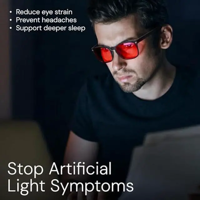 Alt view image 5 of 5 - DreamGaze up to 99.9% Blue Light Blocking Glasses for Better Sleep - Anti Blue Light Glasses Men - Computer Gaming Glasses