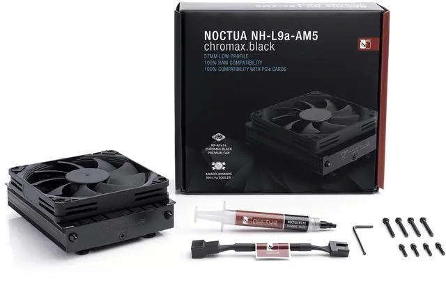 Alt view image 4 of 5 - Noctua NH-L9a-AM5 chromax.Black, Premium Low-Profile CPU Cooler for AMD AM5 (Black)