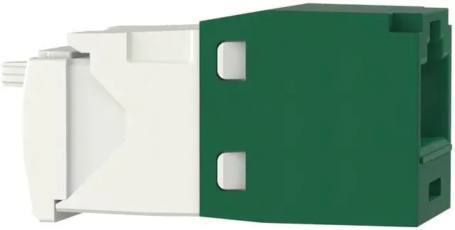 Alt view image 4 of 5 - CJ688TGGR Pack of 50 Category 6 TX6 Plus Mini-Com UTP Jack Modules, Green, TG Style, Toolless, RJ45 Ethernet High Performance Network Module, T568A/T568B Wiring