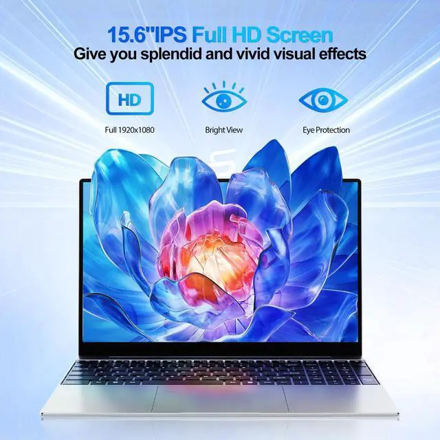 Alt view image 4 of 5 - 2025 Latest 15.6'' Windows 11 Laptop Computer16GB DDR4 1TB SSD, Intel Quad-Core Processor(up to 2.9GHz), 1080p IPS Display, Backlit Keyboard, Fingerprint Unlock, Webcam, Bluetooth, WiFi 6, BT5.2