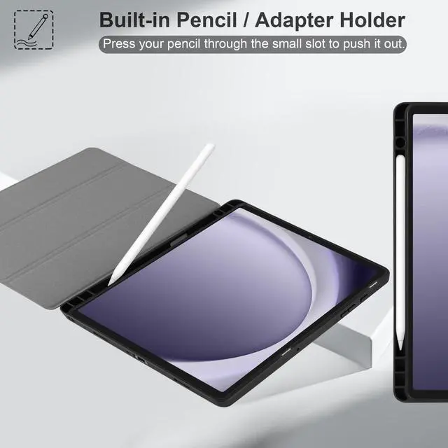 Alt view image 4 of 5 - MEEgoodo Case for Samsung Galaxy Tab A9 Plus 11 inch Cover 2024 2023 with S Pen Holder, A9+ Smart Tablet Cases with Leather Trifold Stand+Soft TPU Back Shell+Smart Auto Wake/Sleep, Coffee