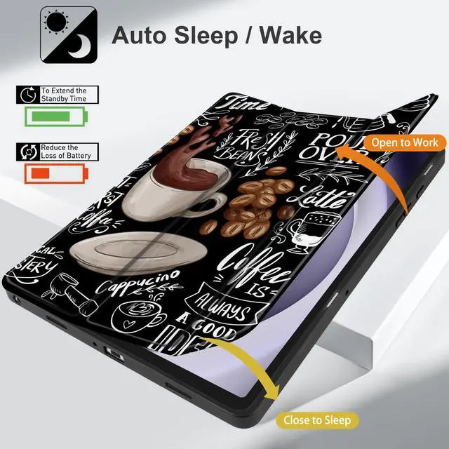 Alt view image 3 of 5 - MEEgoodo Case for Samsung Galaxy Tab A9 Plus 11 inch Cover 2024 2023 with S Pen Holder, A9+ Smart Tablet Cases with Leather Trifold Stand+Soft TPU Back Shell+Smart Auto Wake/Sleep, Coffee