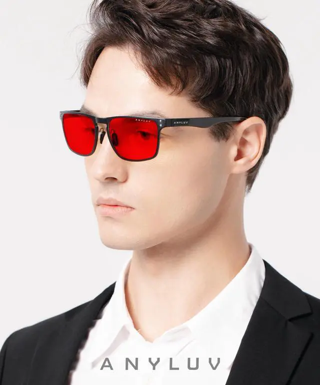 Alt view image 2 of 5 - ANYLUV Blue-Light Sleep Enhancement Glasses: Blue Green Light Blocking with Red Lens, Reduce Eye Strain for Computer Screen