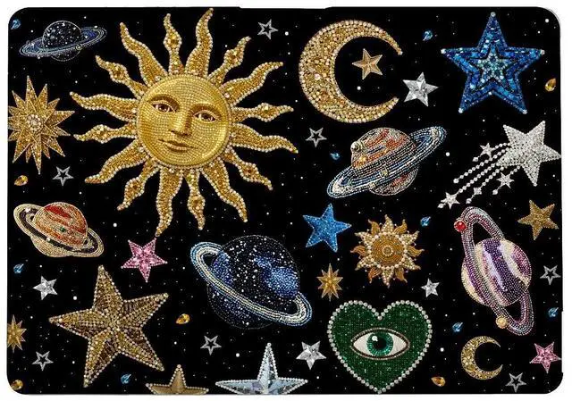 Alt view image 3 of 5 - Case Compatible with MacBook Air 13 Inch 2022-2018 Release Model A2337 M1 M2 A2681,Art Protector Cover for Air13 Retina Display with Touch ID-Vintage Sun and Moon Magic,13.3 Air(A1932/A2179/A2337)