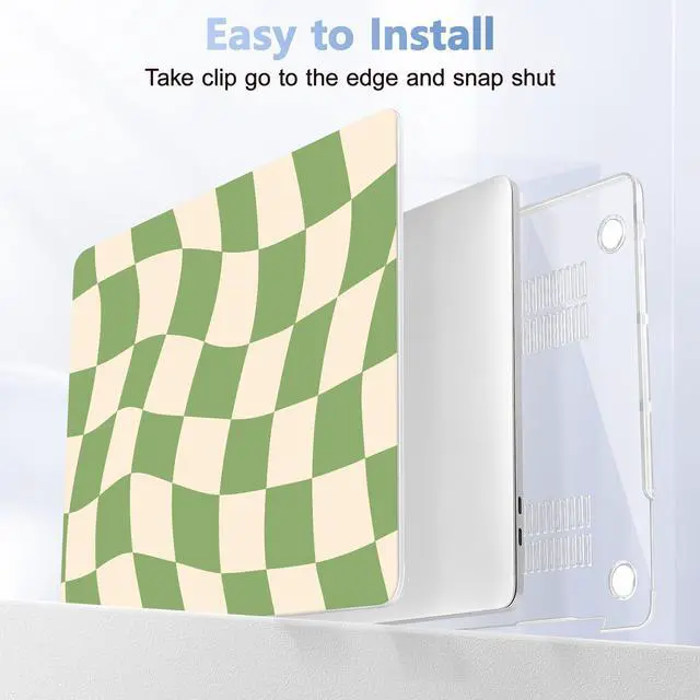 Alt view image 5 of 5 - Lepeoac for MacBook Pro 16 inch Case 2019 2020 Release Model A2141, Plastic Hard Shell Cover with Keyboard Cover & Screen Protector for MacBook Pro 16 inch with Touch Bar & Touch ID, Green Checkered