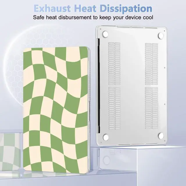 Alt view image 4 of 5 - Lepeoac for MacBook Pro 16 inch Case 2019 2020 Release Model A2141, Plastic Hard Shell Cover with Keyboard Cover & Screen Protector for MacBook Pro 16 inch with Touch Bar & Touch ID, Green Checkered