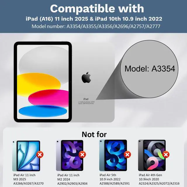 Alt view image 2 of 5 - MoKo Touch Keyboard Case for iPad (A16) 11th Generation 11 inch 2025, iPad 10th Generation 10.9 inch Case with Pencil Holder, 7 Colors Backlit Multi-TrackPad Detachable Bluetooth Keyboard, White