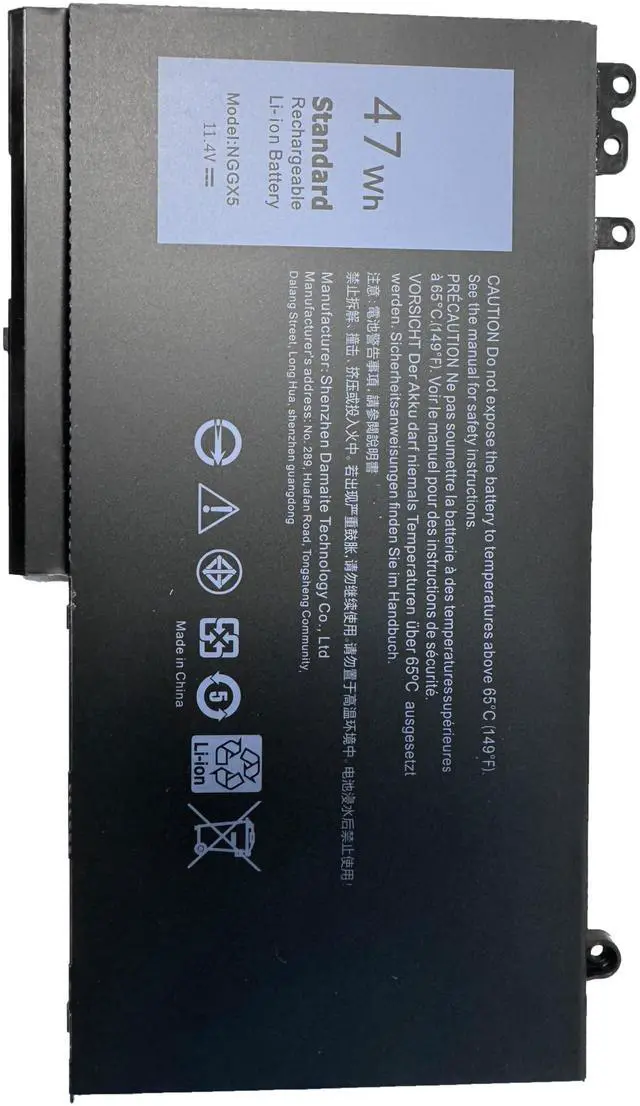 Main image of cokxiore Replacement Lithium-ion Battery for Dell Latitude E5470 - NGGX5 Model, 11.4V 47Wh, Compatible with E5270/E5570/Precision M3510 & JY8D6/954DF