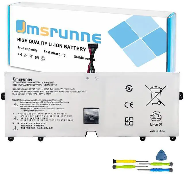 Main image of Jmsrunne 80Wh LBV7227E Laptop Battery Replace for LG Gram 18 17 16 15 2020 2021 13/14/15(Z980) 15/17(Z90N) 16Z90P 16T90P 16ZD90P 2-in-1 16/17(Z90PC) 16Z90PG 17Z90N-VA76K Series 2IC96/90/114