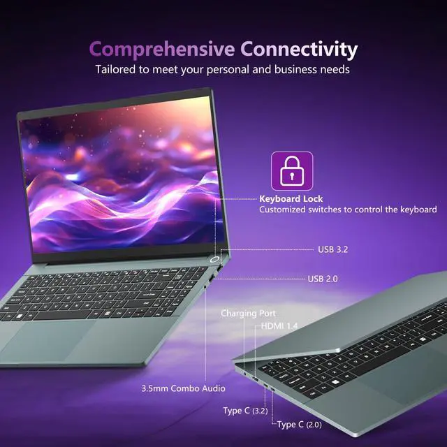 Alt view image 3 of 5 - KUMNOSAL 2025 Laptop Computer,15.6 inch Gaming Laptop, Ryzen 5 7520H, Radeon Graphics, 16 GB RAM,512GB SSD, Wi-Fi 5, Long Battery Life, Win 11 Pro & Offic, Backlit Keyboard,ryzen 5 laptops