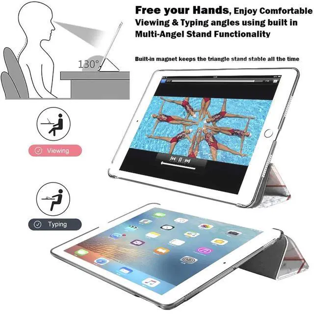 Alt view image 4 of 5 - DuraSafe Cases for iPad Air 1st Gen 9.7 inch PC Case A1474 MD785LL/A MD788LL/A MD788CH/A A1475 MD786LL/A MD789LL/A MD898LL/A ME906LL/A A1476 ME993LL/A ME999LL/A MF020LL/A MF021LL/A - Marble Pink