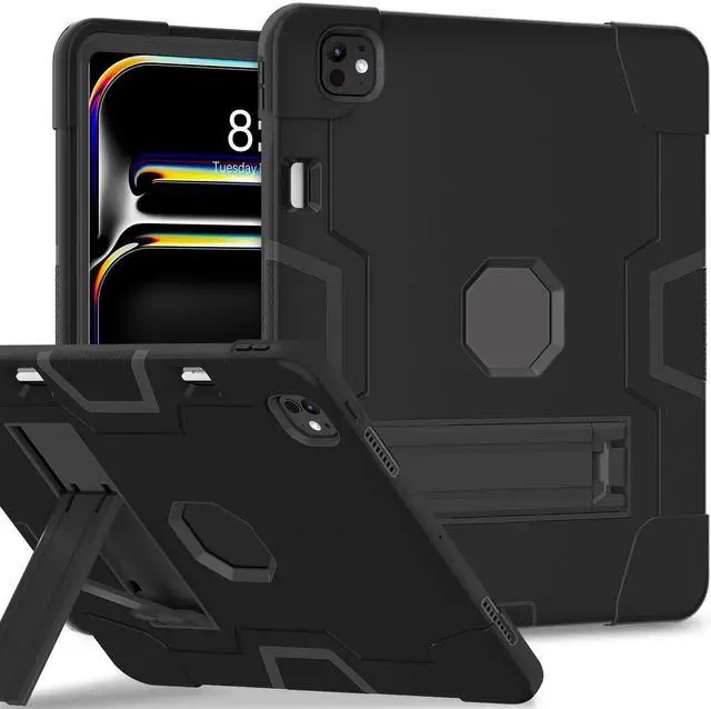 Main image of Meifei for iPad Pro 13 Inch Case M4 (2024 Model, 7th Generation) with Kickstand, Kids case for iPad Pro 13-inch (M4) case Protective Case for iPad Pro 13 7th Generation A2925 A2926 A3007, Black