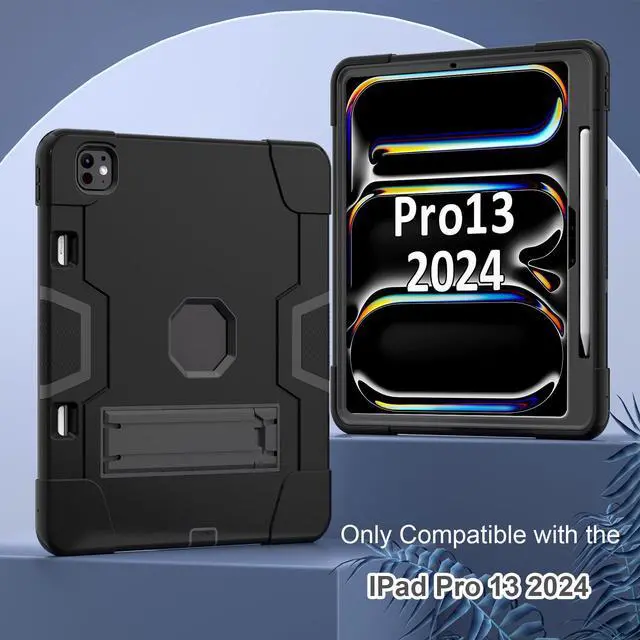 Alt view image 5 of 5 - Meifei for iPad Pro 13 Inch Case M4 (2024 Model, 7th Generation) with Kickstand, Kids case for iPad Pro 13-inch (M4) case Protective Case for iPad Pro 13 7th Generation A2925 A2926 A3007, Black