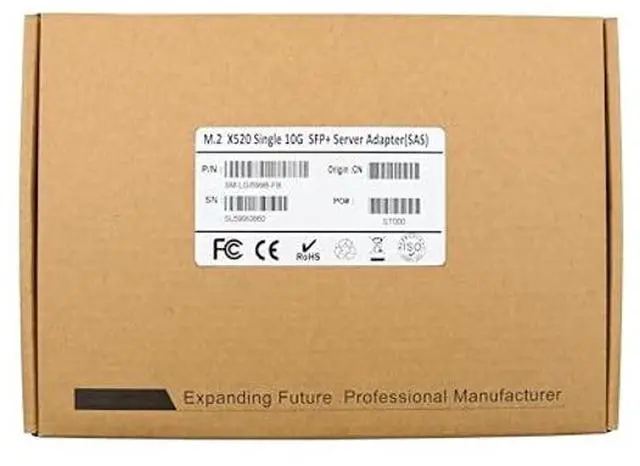 Alt view image 2 of 5 - 10 Gigabit M.2 to RJ45 SFP+ NIC, with Intel 82599(X520-DA1) Controller PCIe X4 Network Card,10gb RJ45 Ethernet Card Industrial Adapter with SFF-8087 Cable/Low Profile Bracket Support PXE&UEFI