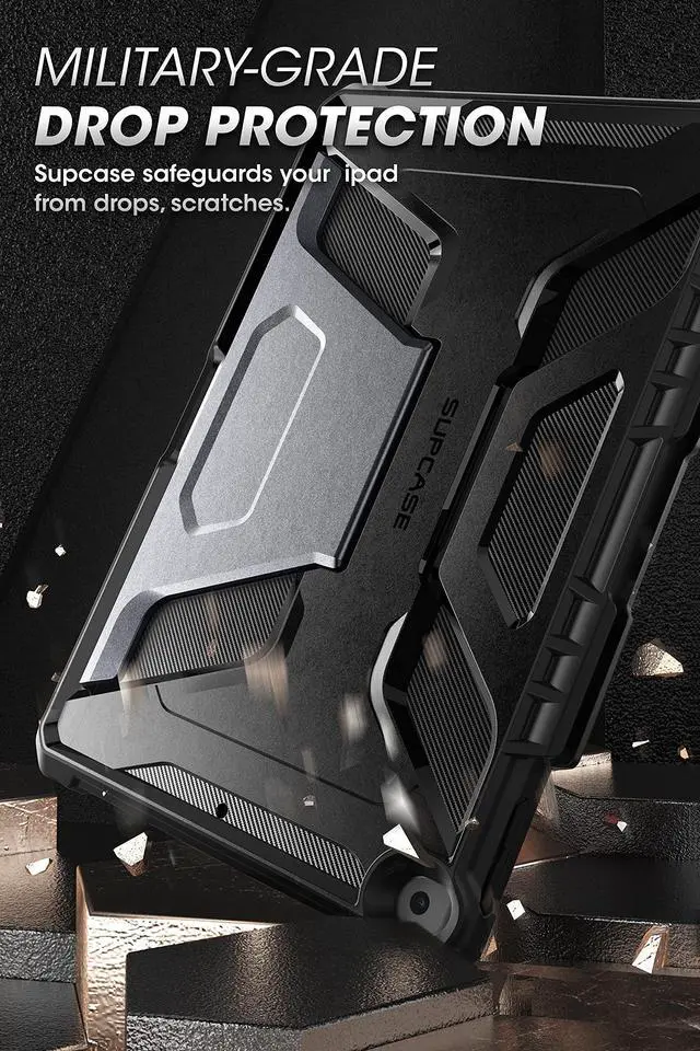 Alt view image 2 of 5 - SUPCASE UB Series Designed for iPad 10.2 2019/2020/2021, iPad Air 3 Case 10.5 Inch, with Built-in Apple Pencil Holder Full Body Rugged Protective Case for iPad 9th/8th/7th Generation (Black)