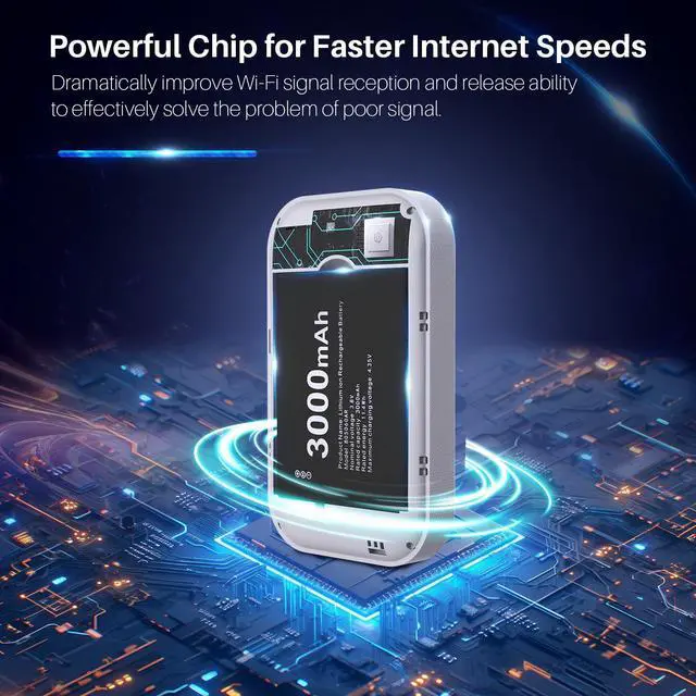 Alt view image 3 of 5 - 4G LTE WiFi Mobile Hotspot,Portable WiFi Router,No SIM Card Needed,10 Connected Devices,Pocket Worldwide Wireless Network Device for Travel in 110+ Countries