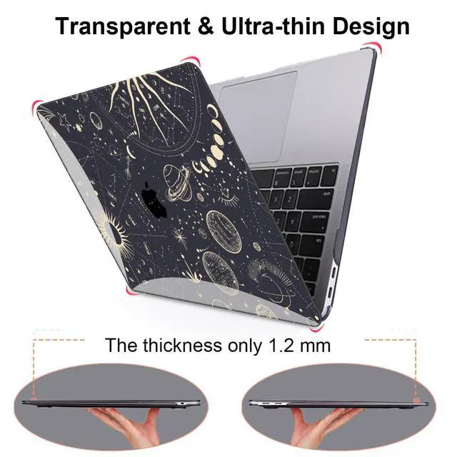 Alt view image 5 of 5 - LCMOCICO for MacBook Air 13 inch M1 Case 2021 2020 2019 2018 (Model M1 A2337 A2179 A1932) with Touch ID & Retina Display, Crystal Black Printed Pattern Hard Shell Case Keyboard Cover, Constellation