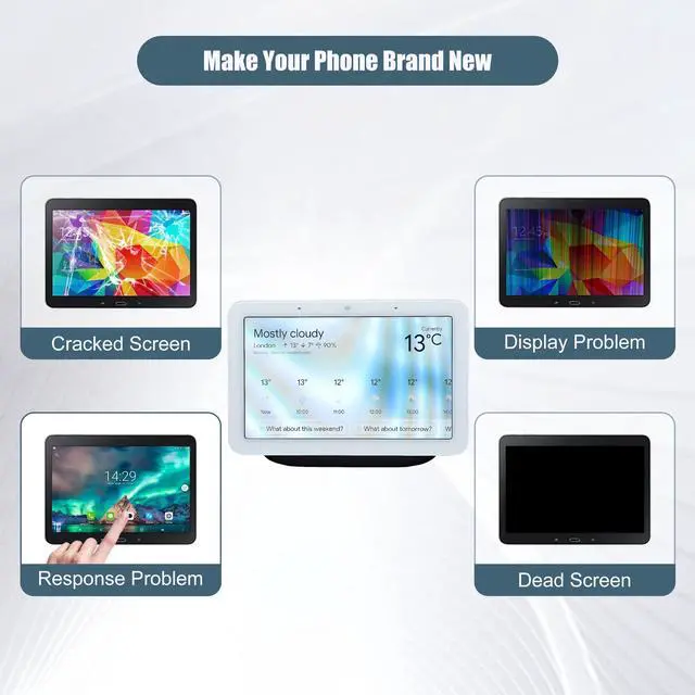 Alt view image 5 of 5 - E-yiiviil Replacement LCD Display Touch Screen Digitizer Assembly Compatible with Google Nest Hub 2st GA01331-INTL 6.7" with ToolsWhite