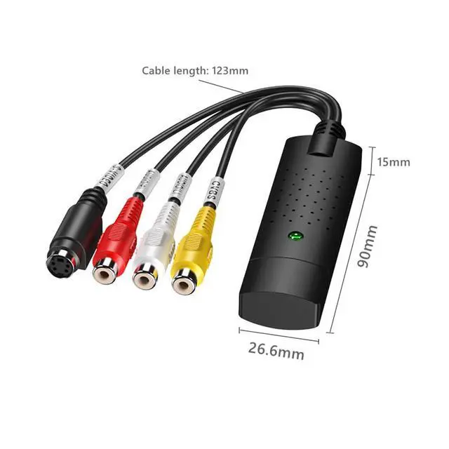 Alt view image 3 of 5 - NORMICHIC USB2.0 Video Converter Capture For PC, Laptop, TV DVD VHS DVR Audio Capture Adapter S-Video USB Converter, PAL NTSC USB Recording Capture Converter (Black)