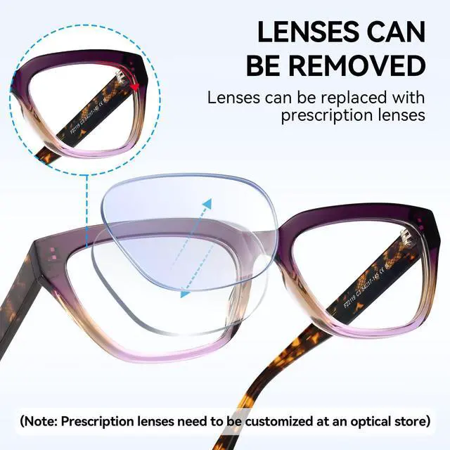 Alt view image 4 of 5 - Dollger Blue Light Blocking Glasses For Woman Men Rectangle Cat Eye Computer BlueLight Glasses Clear Lens Non-Prescription Gradually purple framed leopard print legs