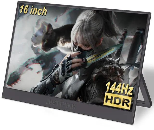 Main image of JUSTTHINK 16'' Portable Monitor for Laptop, 1200P 144hz Gaming Monitor for Laptop PC PS5 Xbox Switch, Type C & miniHDMI Input