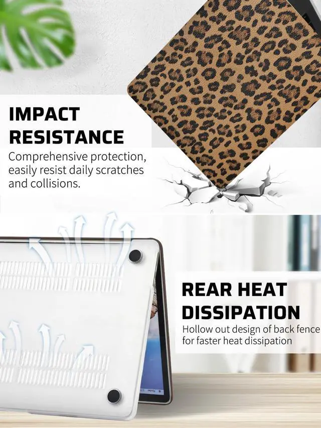 Alt view image 5 of 5 - Seorsok Compatible with MacBook Pro 13 inch Case M2 2023,2022,2021-2016 A2338 M1 A2251 A2289 A2159 A1989 A1708 A1706,Elegant Leopard Grain Leather Plastic Hard Shell Case&Keyboard Cover,Brown