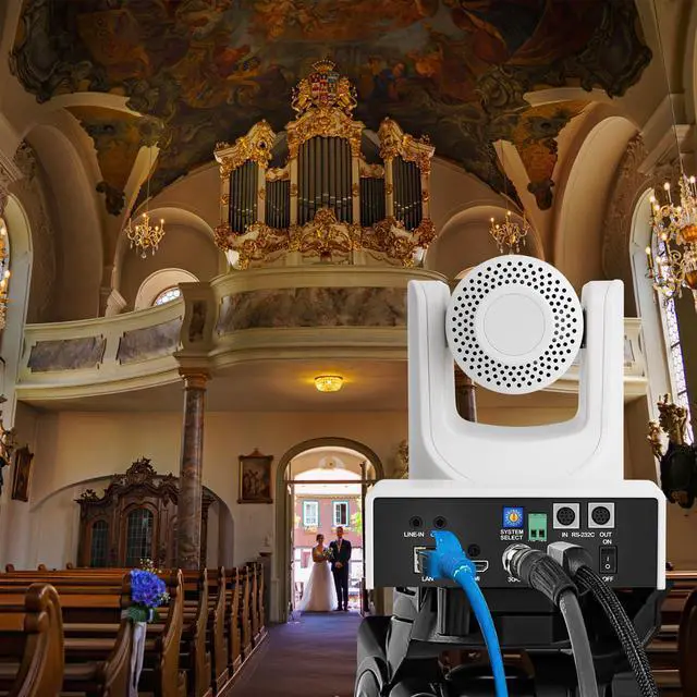 Alt view image 4 of 5 - Meeasier NDI PTZ Camera,20x AI Tracking with POE 3G-SDI/USB/IP/HDMI Optical Zoom PTZ Camera for Church,Live Streaming,Education Events vMix OBS(Full NDI)