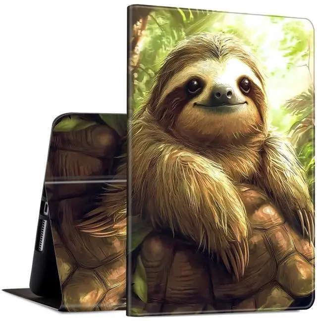 Main image of GYSYSQSH Case for All-New Kindle Fire 7 Tablet 12th Generation (2022 Release) PU Leather Slim Folding Adjustable Stand Smart Cover with Auto Wake/Sleep for Fire 11 Max Tablet, A Sloth