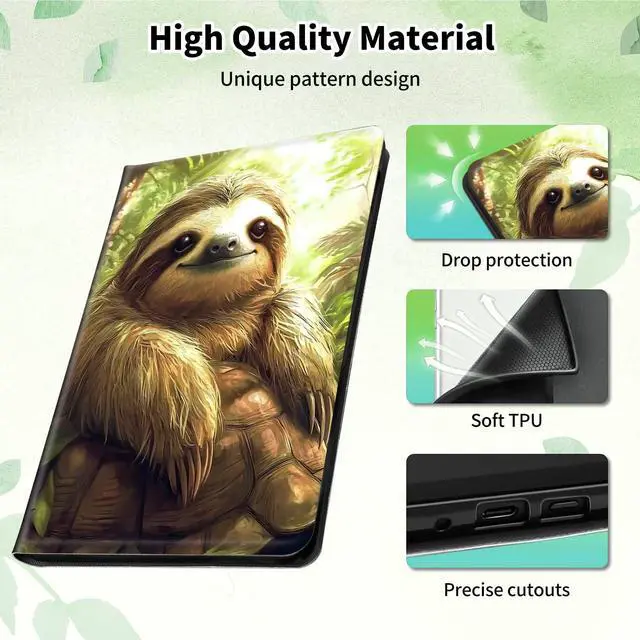 Alt view image 4 of 5 - GYSYSQSH Case for All-New Kindle Fire 7 Tablet 12th Generation (2022 Release) PU Leather Slim Folding Adjustable Stand Smart Cover with Auto Wake/Sleep for Fire 11 Max Tablet, A Sloth