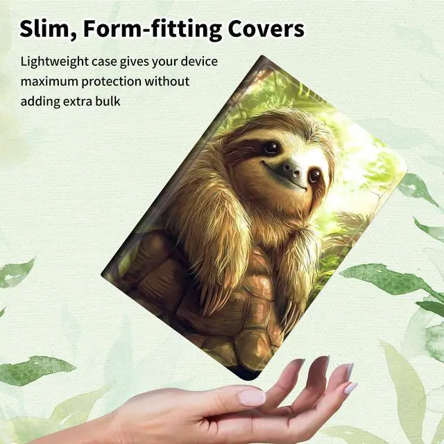 Alt view image 5 of 5 - GYSYSQSH Case for All-New Kindle Fire 7 Tablet 12th Generation (2022 Release) PU Leather Slim Folding Adjustable Stand Smart Cover with Auto Wake/Sleep for Fire 11 Max Tablet, A Sloth