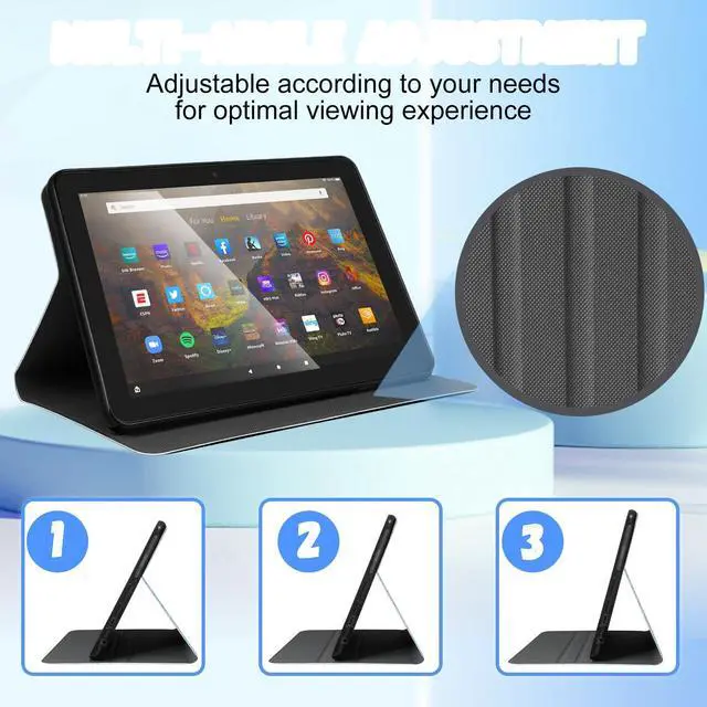 Alt view image 4 of 5 - Wazzasoft for Amazon Kindle Fire HD 10/10 Plus Tablet Case 13th/11th Generation for Women Girls Folio Cover Cute Fashion Design Girly Kawaii Butterfly Pretty Teens Cases for Kindle Fire Case 10.1 Inch