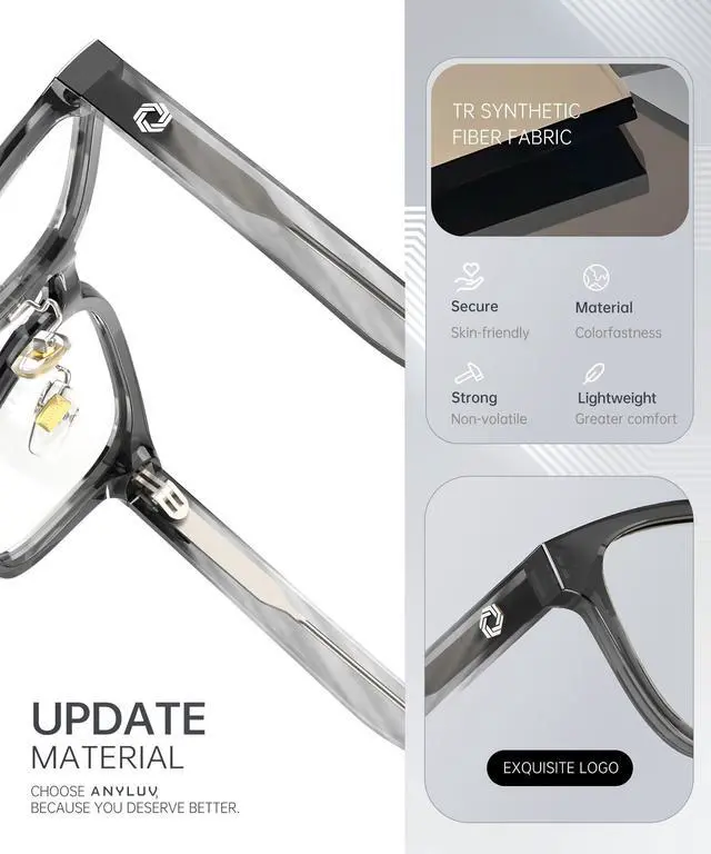 Alt view image 3 of 5 - ANYLUV Blue Light Glasses Men Women Computer Gaming Glasses Anti Eyestrain Lightweight Blue Light Blocking Glasses