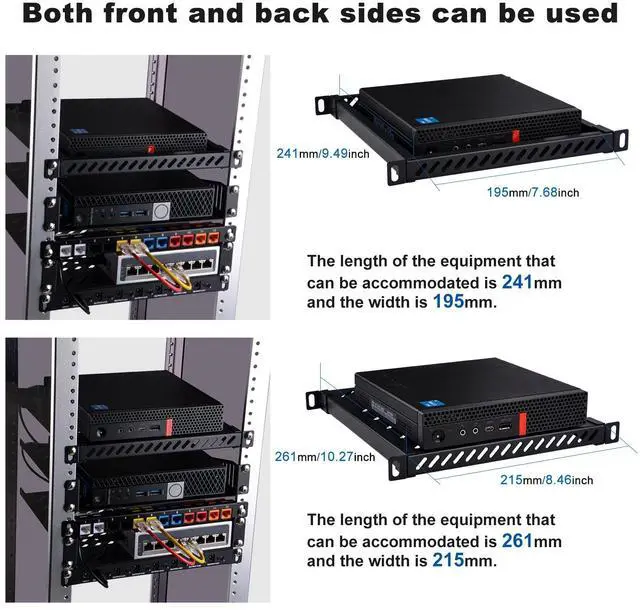 Alt view image 5 of 5 - GeeekPi 10 inch 0.5U High Duty Vented Rack Shelf for DeskPi RackMate T2 Server Rack/Network Cabinet, Maximum Load-Bearing Capacity 55LBS