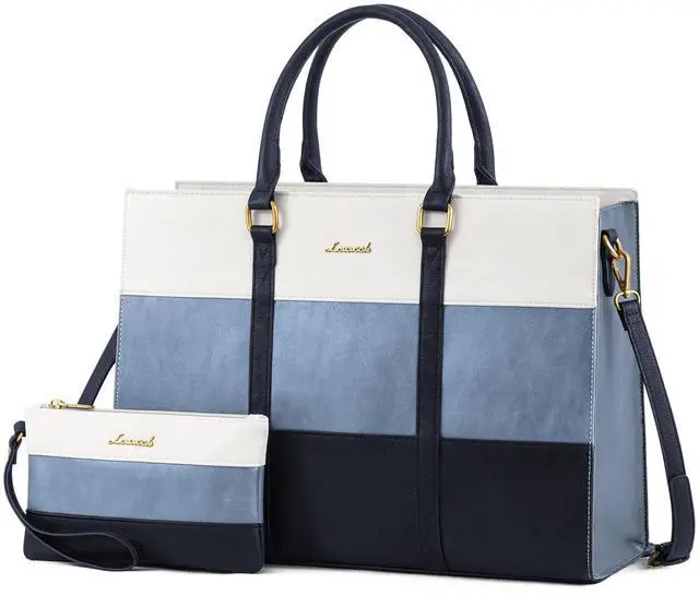 Main image of LOVEVOOK Laptop Bag for Women, 15.6 Inch Laptop Tote Bag, Vintage Leather Work Bags for Women, Waterproof Computer bag with Clutch Purse, Large Capacity Briefcase, Business Office Bag