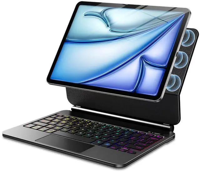 Main image of ALIWLHOF Black Keyboard Case for iPad 11th Generation 2024  Magic-Style Magnetic Keyboard Case with Multi-Touch Trackpad Compatible with iPad 11 inch 11th Gen (Black)